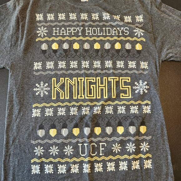UFC Knights Happy Holidays Long Sleeve T-Shirt Christmas Unisex Medium Champion - Picture 4 of 10